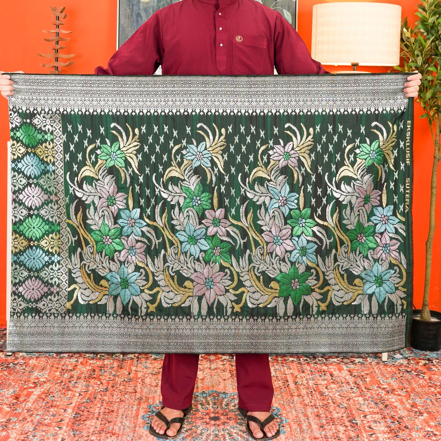 Sampin Sutera Terengganu Asli 1pc Limited Only Sampi Tenun Tangan 2.5 meter