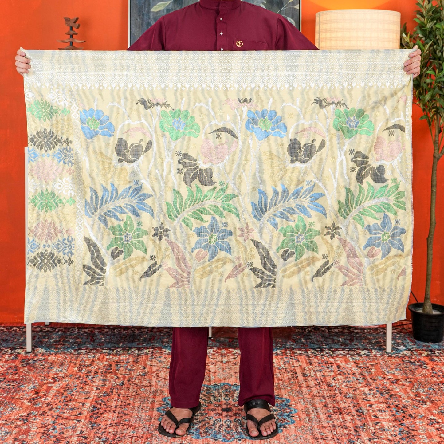 Sampin Sutera Terengganu Asli 1pc Limited Only Sampi Tenun Tangan 2.5 meter