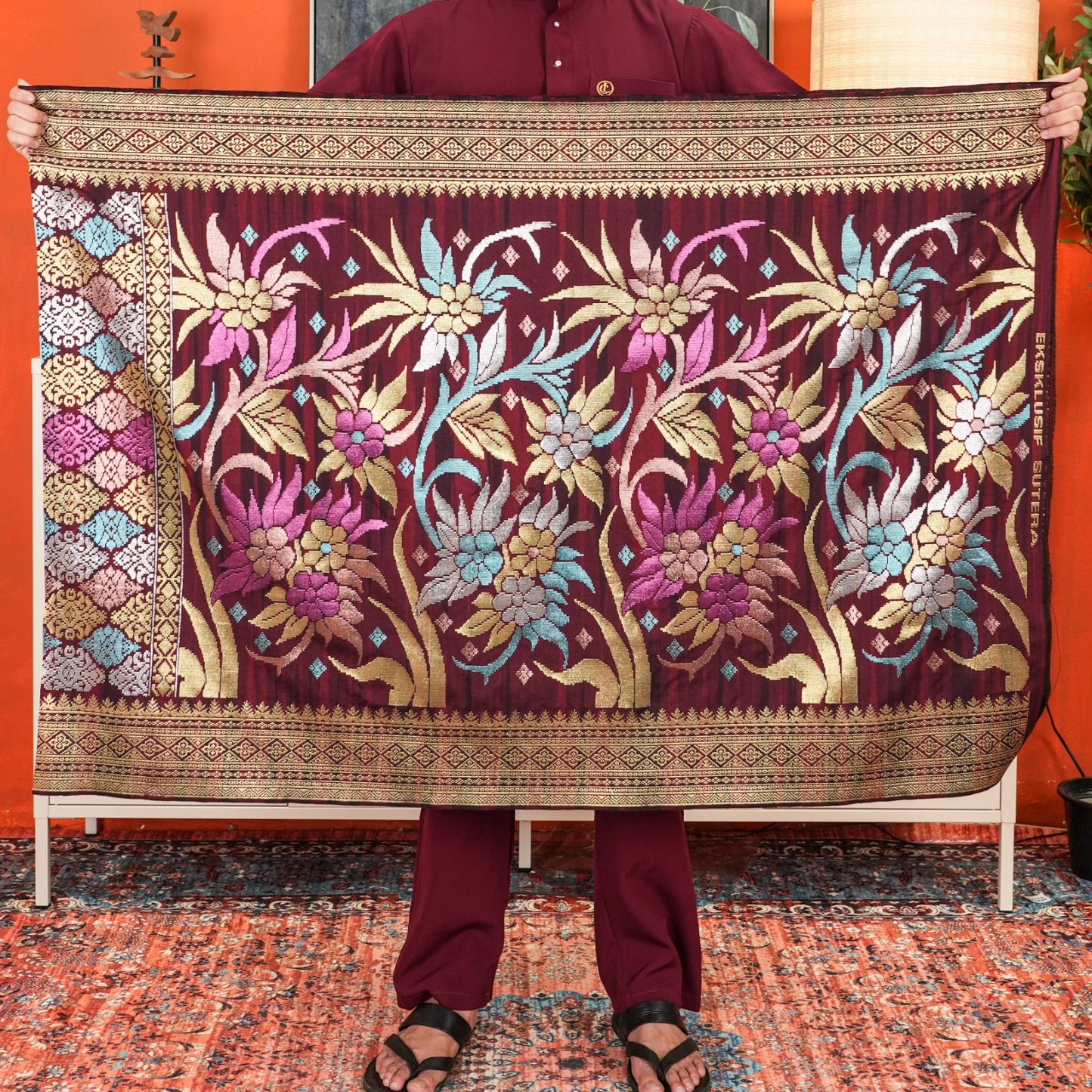 Sampin Sutera Terengganu Asli 1pc Limited Only Sampi Tenun Tangan 2.5 meter