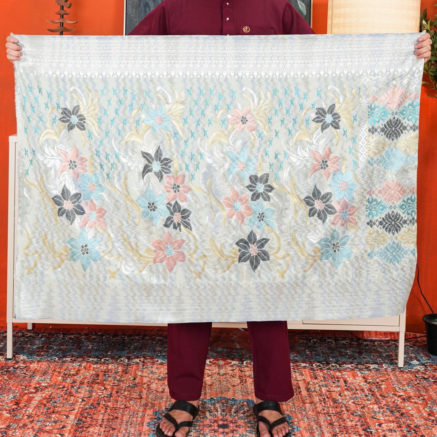 Sampin Sutera Terengganu Asli 1pc Limited Only Sampi Tenun Tangan 2.5 meter